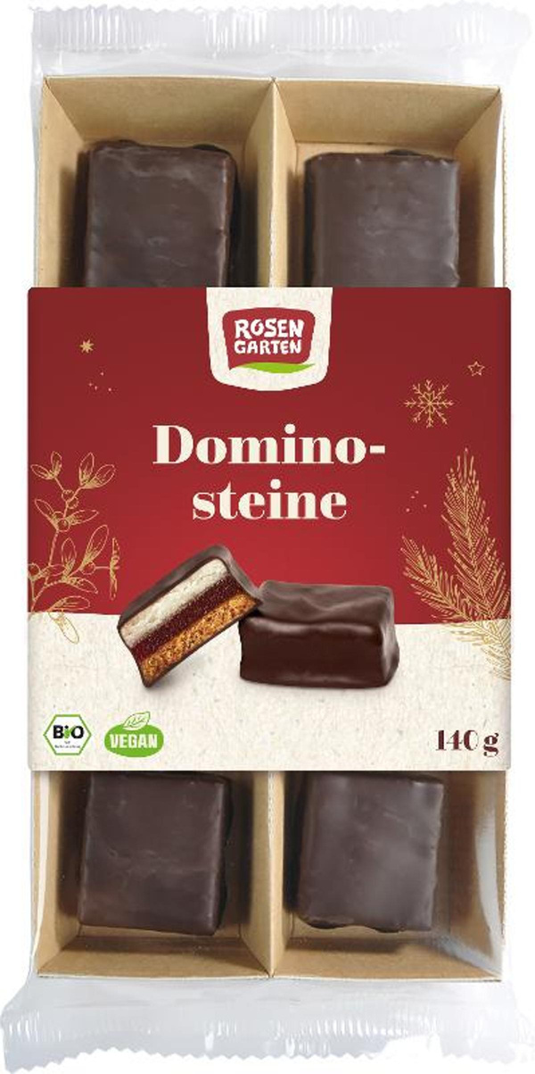 Produktfoto zu Rosengarten Zartbitter Dominosteine - 140g