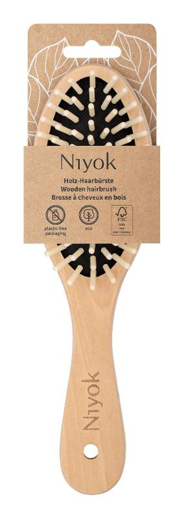 Produktfoto zu Niyok - Haarbürste groß mit Holznoppen