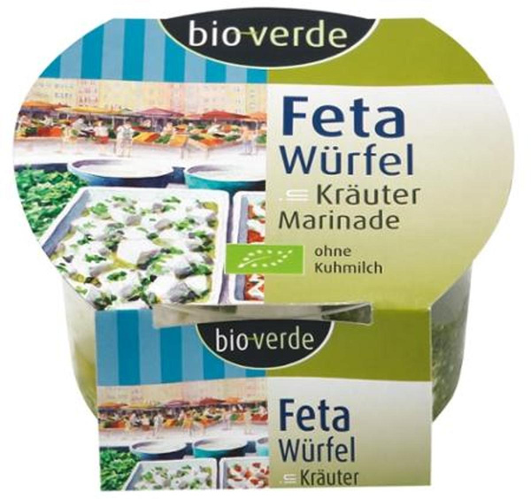 Produktfoto zu bio-verde Feta-Würfel mit Kräutern - 125 g
