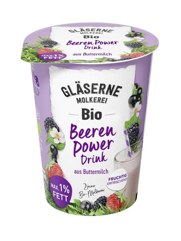 Produktfoto zu Gläserne Molkerei - Buttermilchdrink Beeren Power - 500g