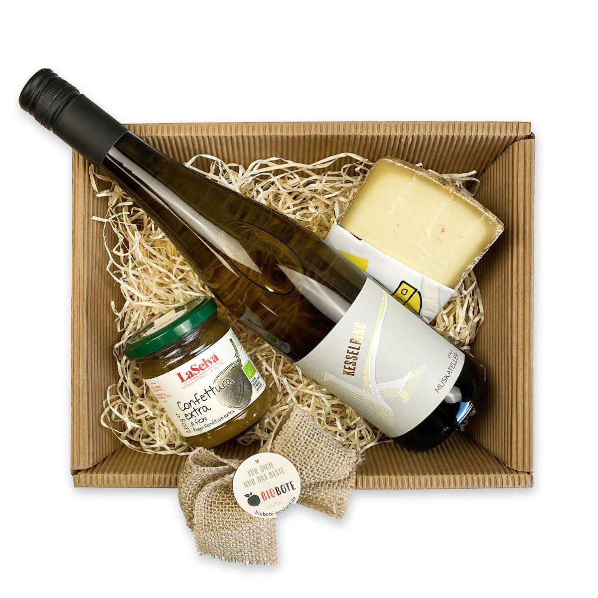 Präsentkorb Bergkäse Genusstrio