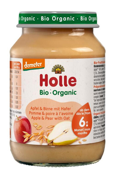 Produktfoto zu Holle - Apfel Birne mit Hafer - 190g