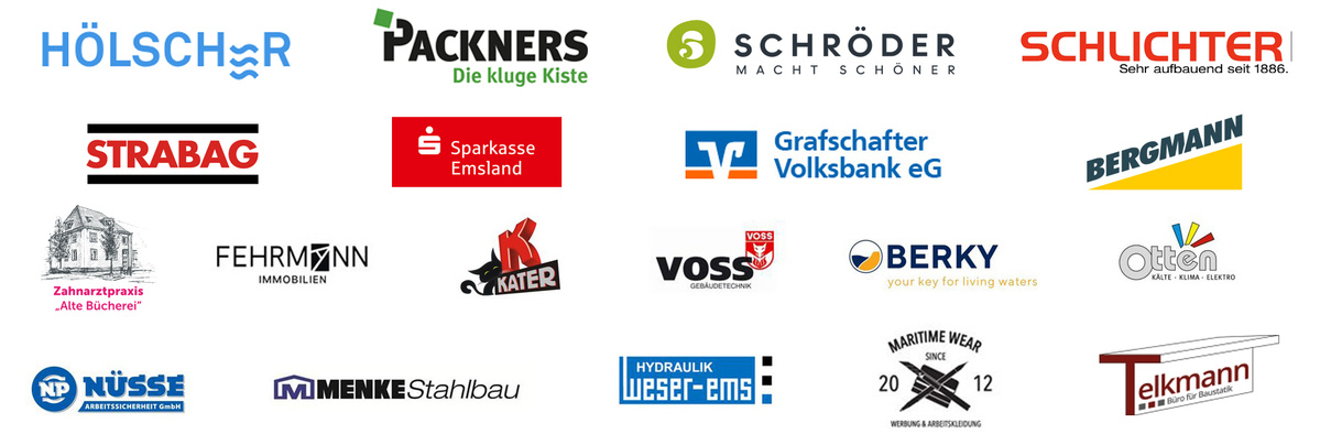 KI generiert: Das Bild zeigt eine Sammlung von Logos verschiedener deutscher Unternehmen und Organisationen. Die Logos sind in einer Rasteranordnung dargestellt und repräsentieren unterschiedliche Branchen.