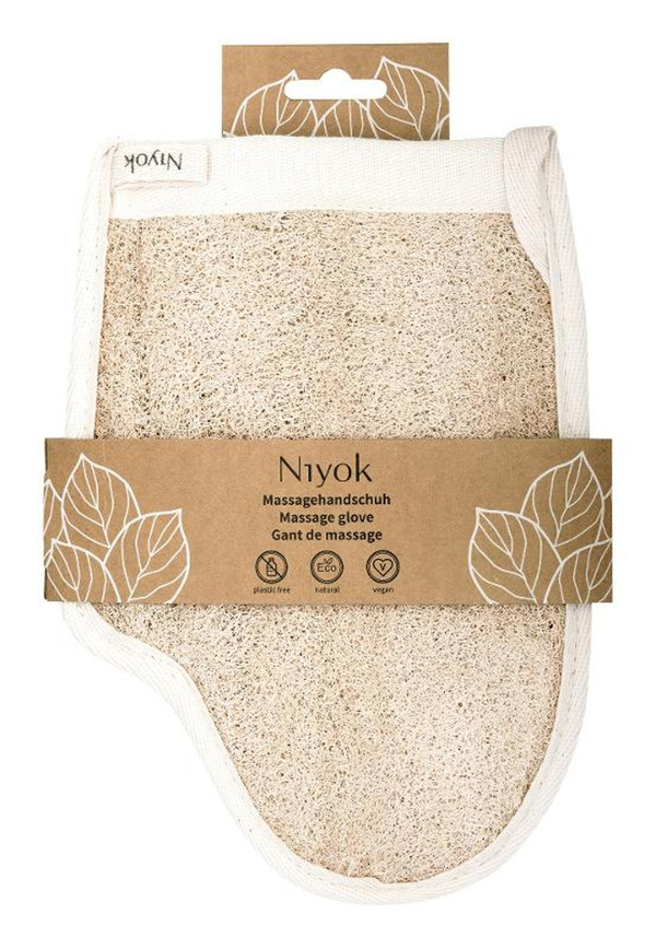 Produktfoto zu Niyok - Massagehandschuh aus Luffa & Baumwolle