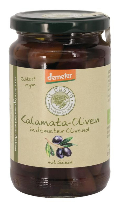 Produktfoto zu Il Cesto - Kalamata Oliven in Olivenöl, mit Stein - 310g