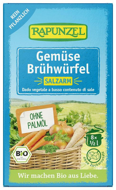 Produktfoto zu Rapunzel - Gemüsebrühwürfel salzarm - 8 Würfel (68g)