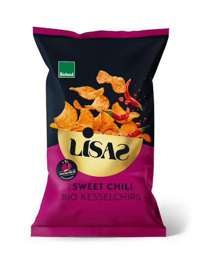 Produktfoto zu Lisas Bio-Kesselchips - Sweet Chili - 115g