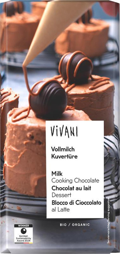 Produktfoto zu Vivani - Vollmilch Kuvertüre - 200g