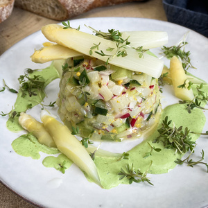 Topinambur Puffer mit Porree und Sellerie 