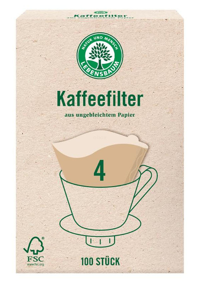 Produktfoto zu Lebensbaum - Kaffeefilter, Größe 4 - 100 Stück
