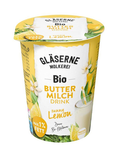 Produktfoto zu Gläserne Molkerei - Buttermilchdrink Zitrone - 500g