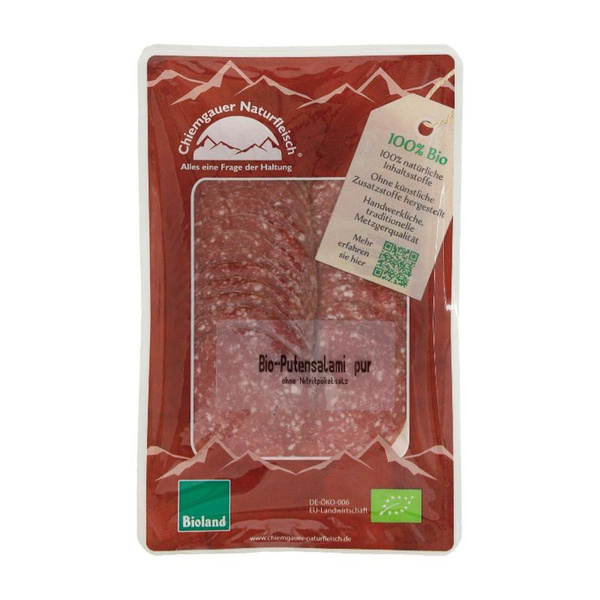 Produktfoto zu Chiemgauer - Putensalami pur geschnitten - 75g