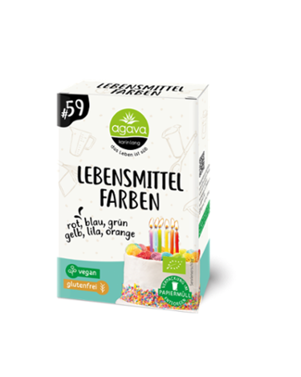 Produktfoto zu Agava - Lebensmittelfarben - 48 g (6 Farben)
