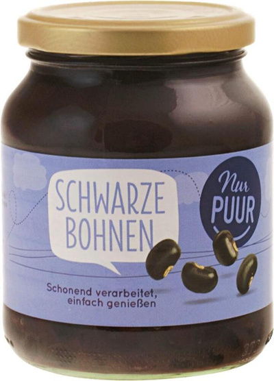 Produktfoto zu Nur Puur - Schwarze Bohnen - 350g