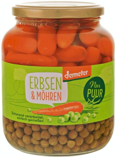 Produktfoto zu Nur Puur - Erbsen & Möhren - 680g