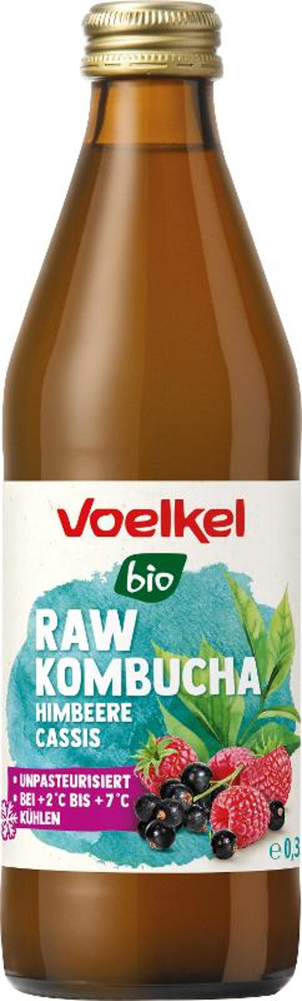 Produktfoto zu Voelkel - RAW Kombucha Himbeere Cassis - 0,33l