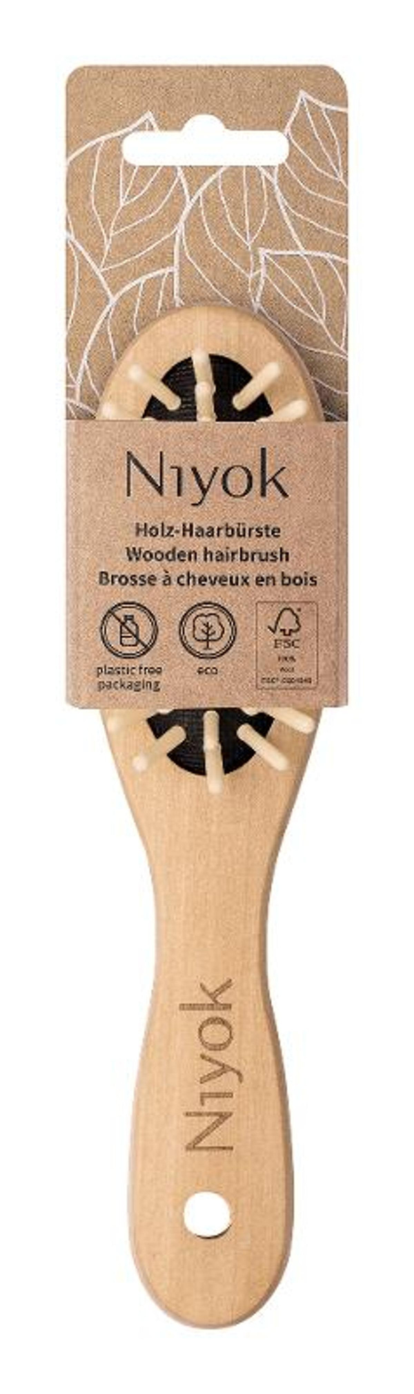 Produktfoto zu Niyok - Haarbürste klein mit Holznoppen
