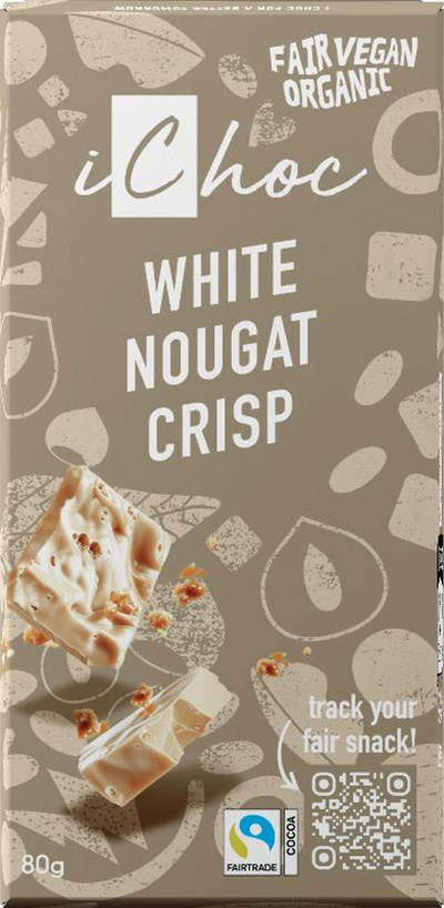 Produktfoto zu iChoc - White Nougat Crisp Rice Choc - 80g