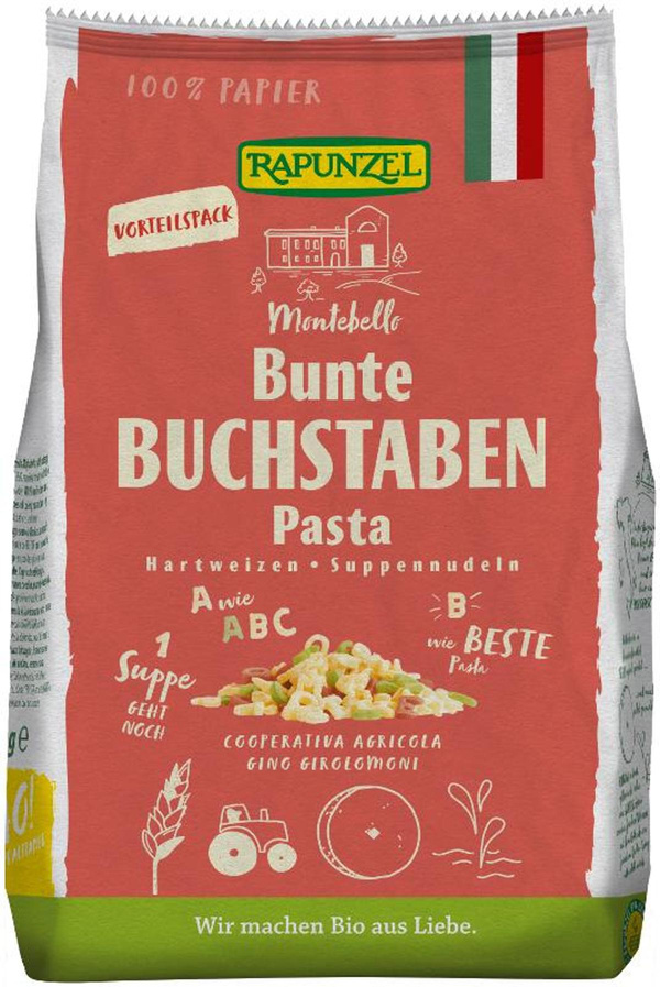 Produktfoto zu Rapunzel - Buchstaben Suppennudeln - 500g