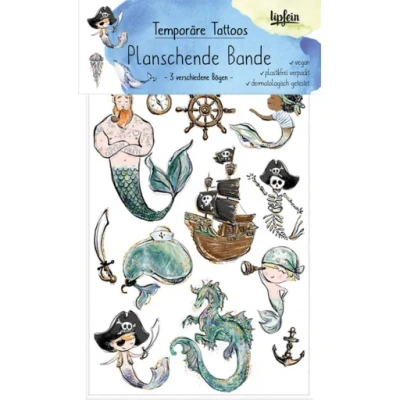 Produktfoto zu Lipfein Tattoo Kollektion Planschende Bande - 3 Motivbögen
