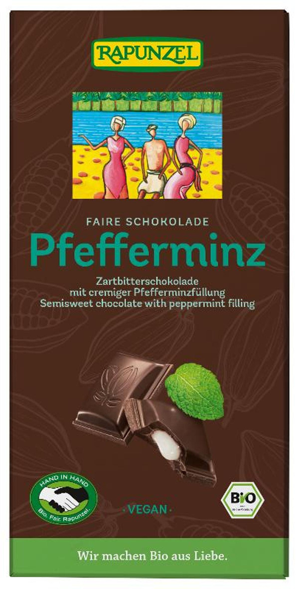 Produktfoto zu Rapunzel - Zartbitter Pfefferminz - 100g