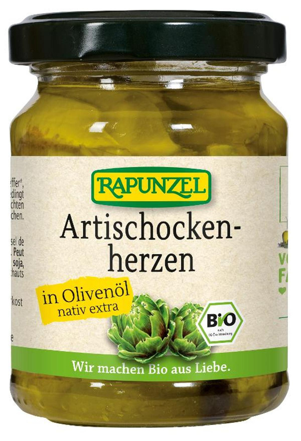 Produktfoto zu Rapunzel - Artischockenherzen in Olivenöl - 120g