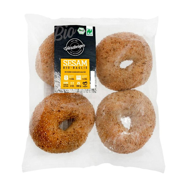 Produktfoto zu Herzberger - Baglie Sesam (Bagel) - 380g (4 Stück)