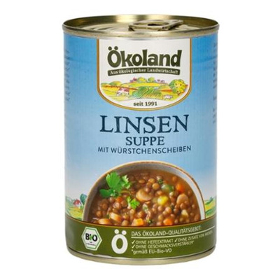 Produktfoto zu Ökoland - Linsensuppe mit Würstchen - 400g