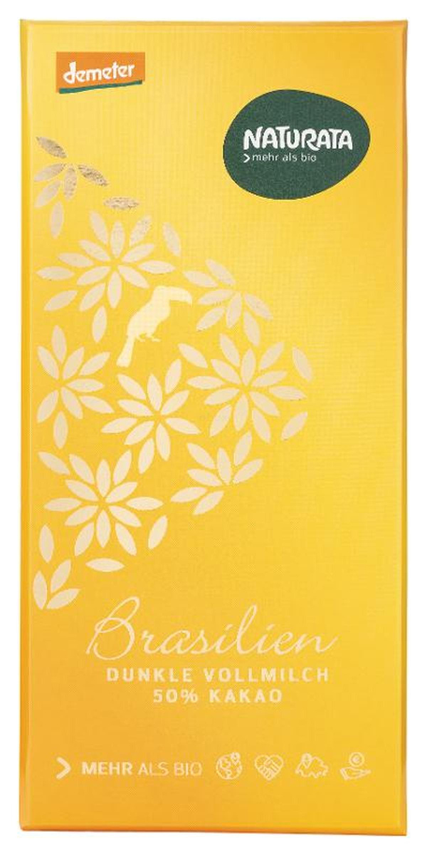 Produktfoto zu Naturata Dunkle Vollmilch Schokolade Brasilien - 80g