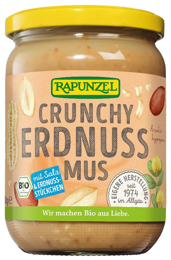 Produktfoto zu Rapunzel - Erdnussmus Crunchy mit Salz - 500g