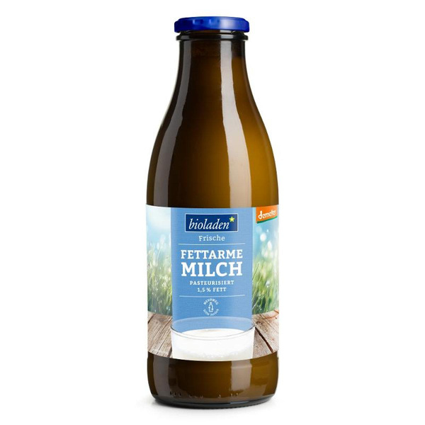 Produktfoto zu bioladen - Magermilch-Flasche, 1,5% - 1l